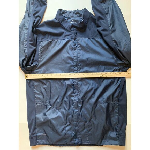 Nike Shield Windbreaker Full Zip Gold Jacker Navy Size Large - Picture 3 of 9